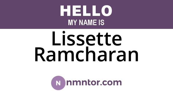 Lissette Ramcharan