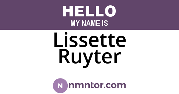 Lissette Ruyter