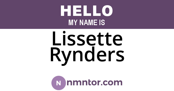 Lissette Rynders
