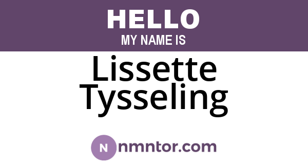 Lissette Tysseling