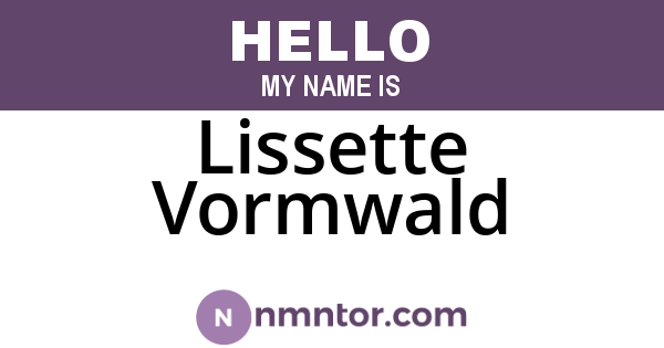 Lissette Vormwald