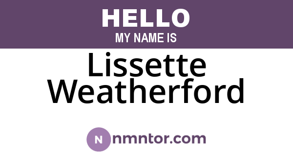 Lissette Weatherford