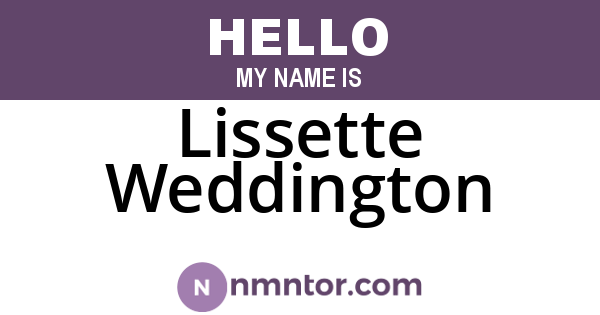 Lissette Weddington