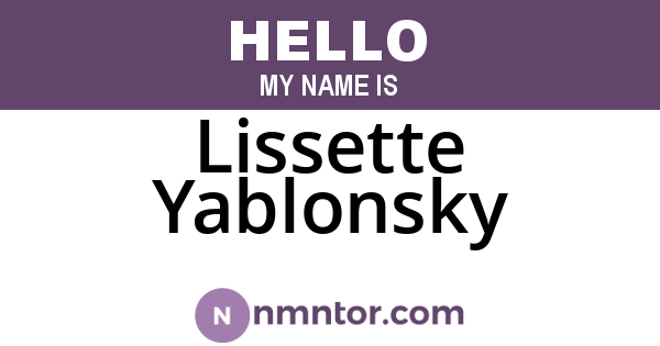 Lissette Yablonsky