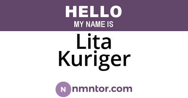 Lita Kuriger