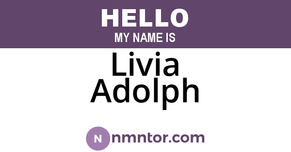 Livia Adolph
