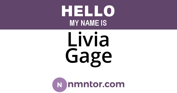 Livia Gage