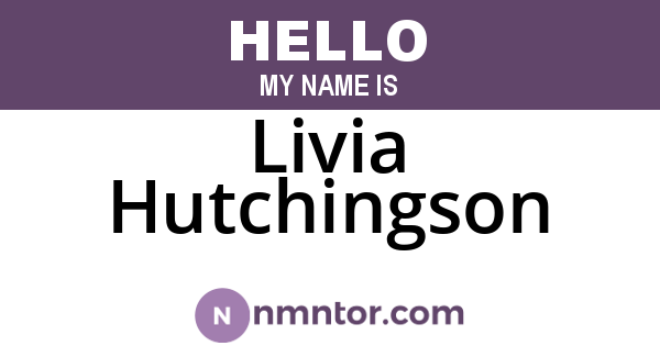Livia Hutchingson