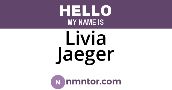 Livia Jaeger