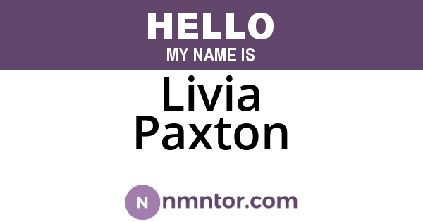 Livia Paxton