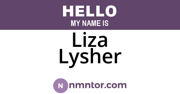 Liza Lysher