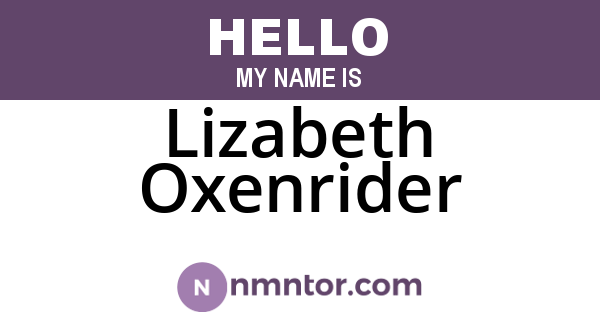 Lizabeth Oxenrider