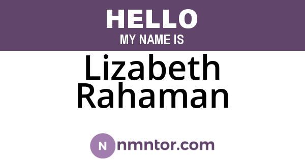 Lizabeth Rahaman
