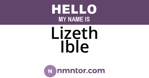 Lizeth Ible