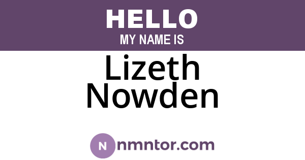 Lizeth Nowden