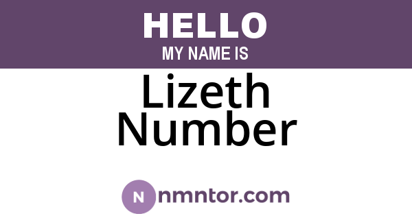 Lizeth Number