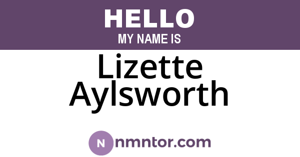 Lizette Aylsworth