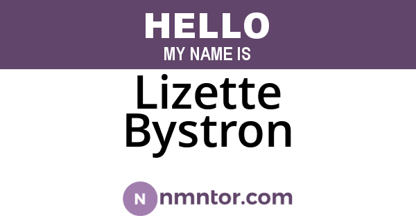 Lizette Bystron