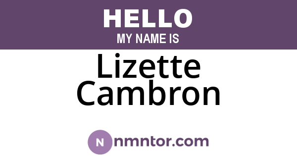 Lizette Cambron