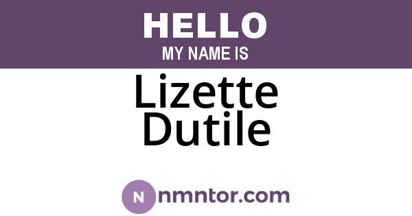 Lizette Dutile