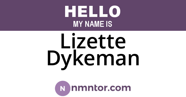 Lizette Dykeman