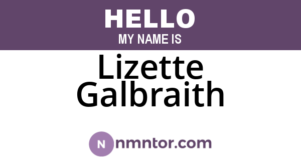 Lizette Galbraith
