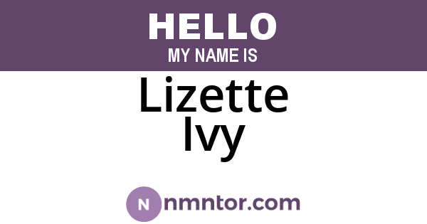 Lizette Ivy
