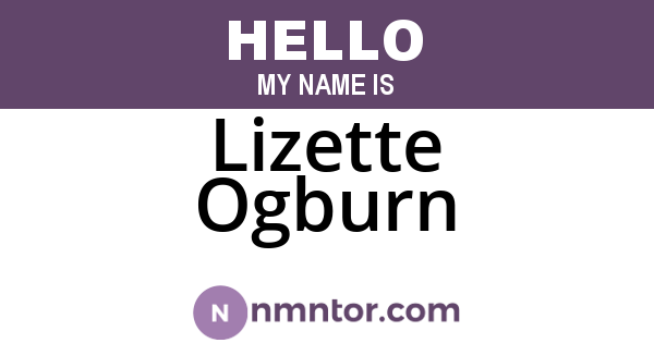 Lizette Ogburn