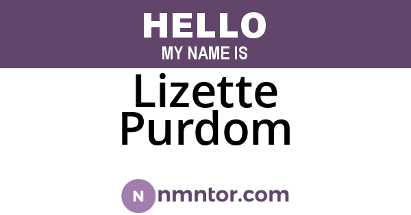 Lizette Purdom