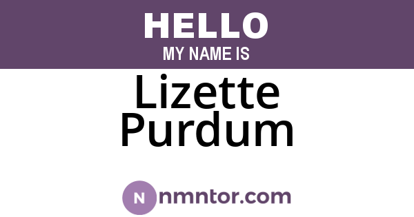 Lizette Purdum
