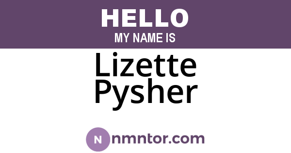 Lizette Pysher