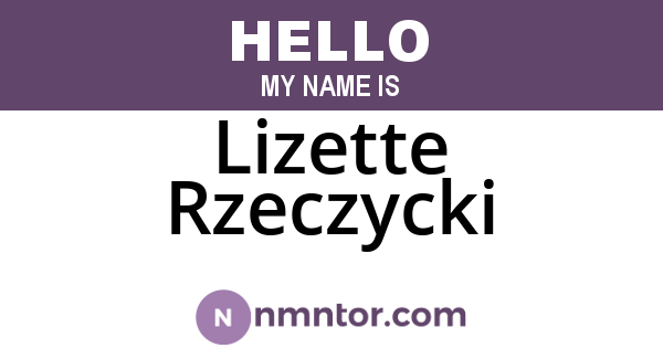 Lizette Rzeczycki