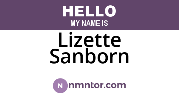 Lizette Sanborn