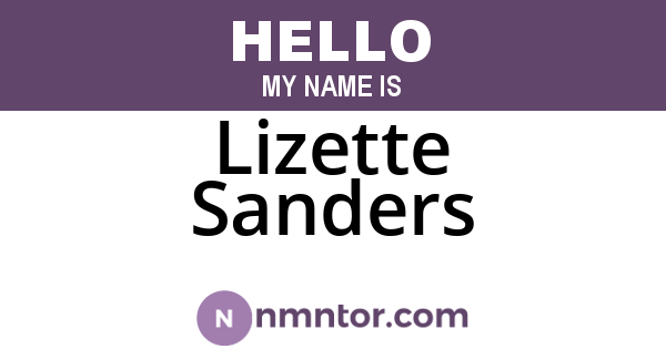 Lizette Sanders