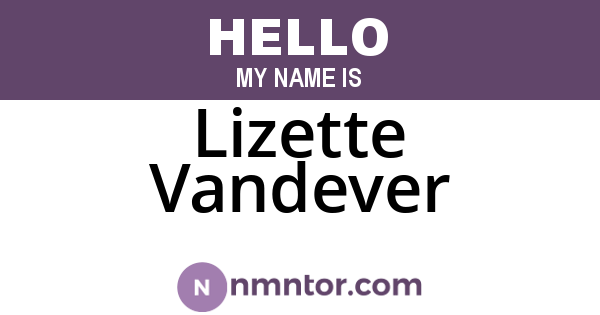 Lizette Vandever