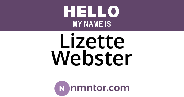 Lizette Webster