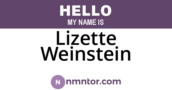 Lizette Weinstein