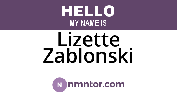 Lizette Zablonski