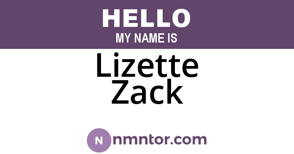 Lizette Zack