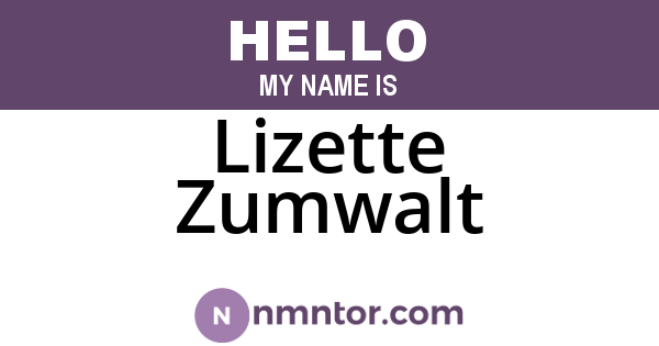 Lizette Zumwalt