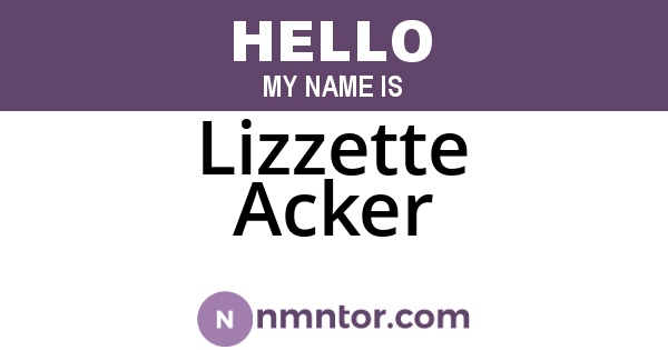 Lizzette Acker
