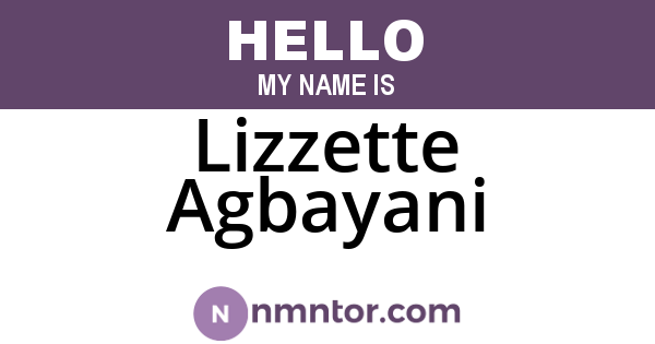 Lizzette Agbayani