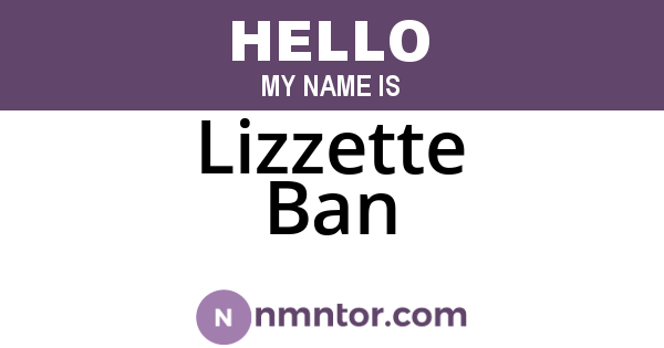 Lizzette Ban
