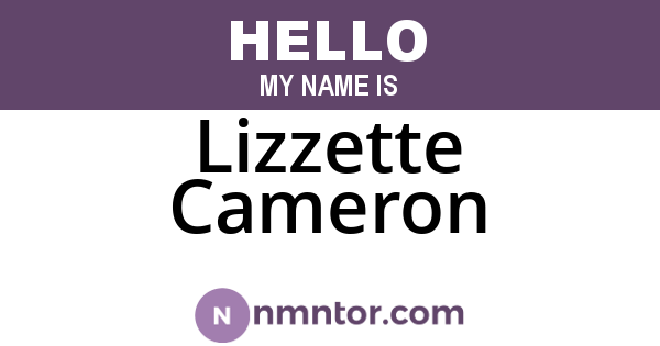 Lizzette Cameron
