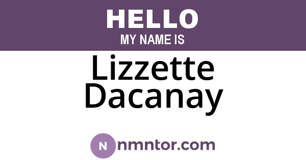 Lizzette Dacanay