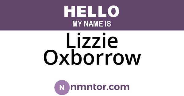 Lizzie Oxborrow
