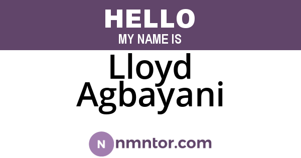 Lloyd Agbayani