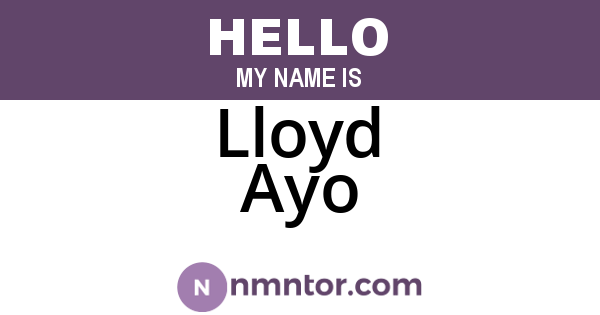 Lloyd Ayo