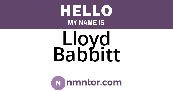 Lloyd Babbitt
