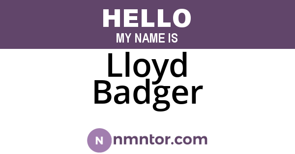Lloyd Badger